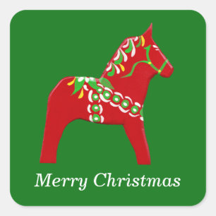 Dala Horse Christmas Sticker