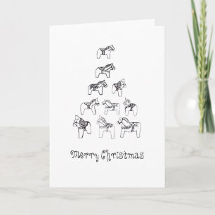 Dala Horse Christmas Tree Card