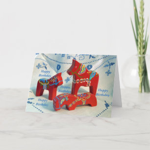 Dala Horse Collection Birthday Card