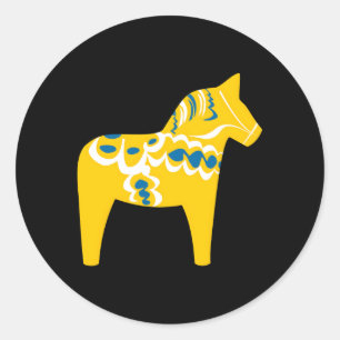 Dala Horse Dalarna Swedish Sweden Sverige Classic Round Sticker