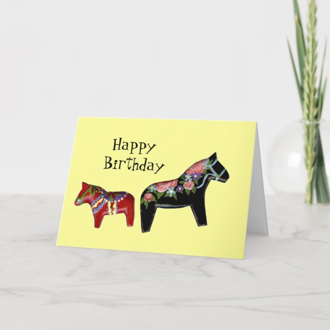 Dala Horse Greeting Card (Front)
