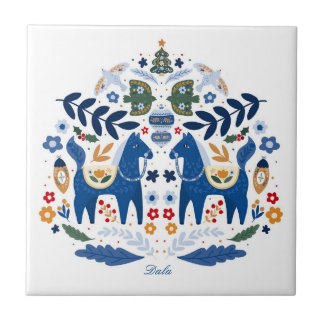 Dala Horse - Home Sweet Home Tile