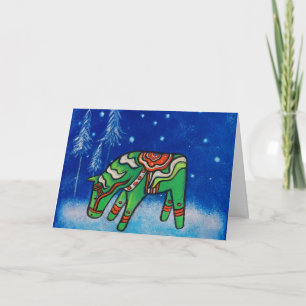 Dala Horse III Christmas Card