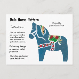 Dala Horse Pattern to Share Holiday Postcard