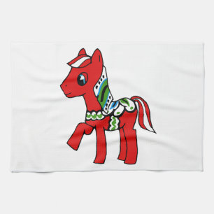 Dala Horse Pony Tea Towel