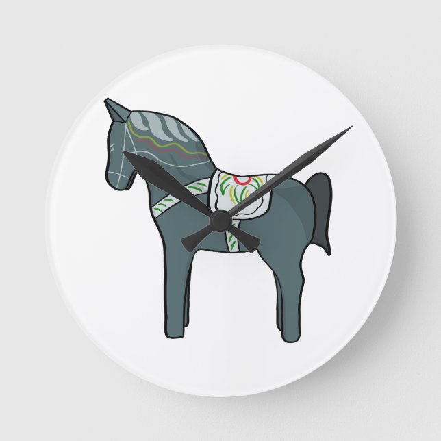 Dala horse round clock (Front)