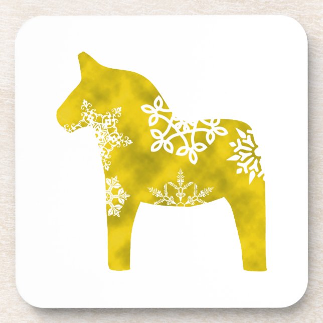 Dala Horse Snowflake Coaster (Front)