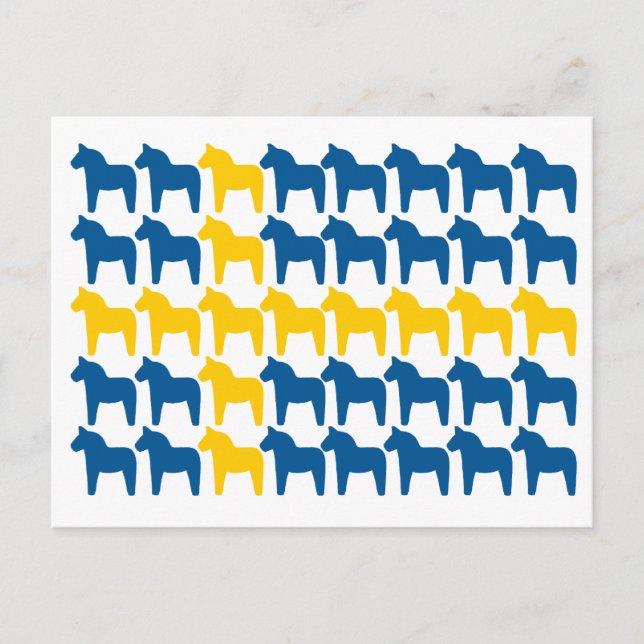 Dala Horse Sweden Flag Postcard (Front)