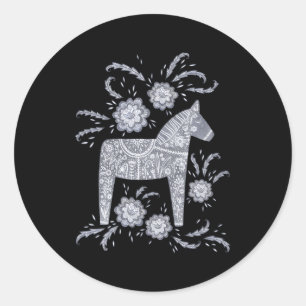 Dala Horse Swedish Classic Round Sticker