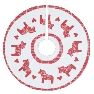 Dala Horse Swedish Folk Art Tree Skirt