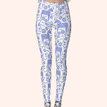 Dala Horse Swedish Indigo and White Pattern Leggings<br><div class="desc">Dala or Dalecarlian Horse pattern in periwinkle blue and white.  Swedish folk style design.</div>