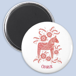 Dala Horse Swedish Personalised Magnet