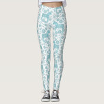 Dala Horse Swedish Teal and White Pattern Leggings<br><div class="desc">Dala or Dalecarlian Horse pattern in teal green and white.  Swedish folk style design.</div>