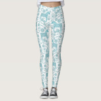 Dala Horse Swedish Teal and White Pattern