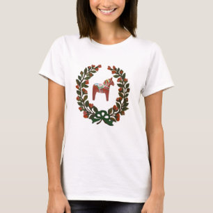 Dala Horse Wreath T-Shirt