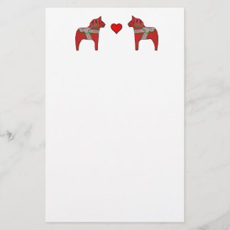 Dala Horses and Heart Stationary Stationery