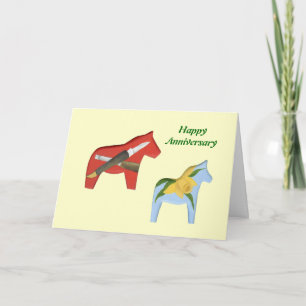Dala Horses Anniversary Card