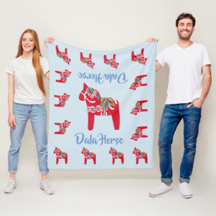 Dala Horses Fleece Blanket