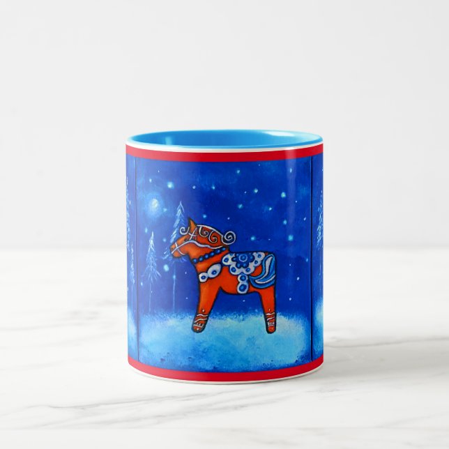 Dala Horses in Winter Mug (Center)