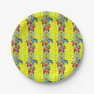 Dala Horses Paper Plate