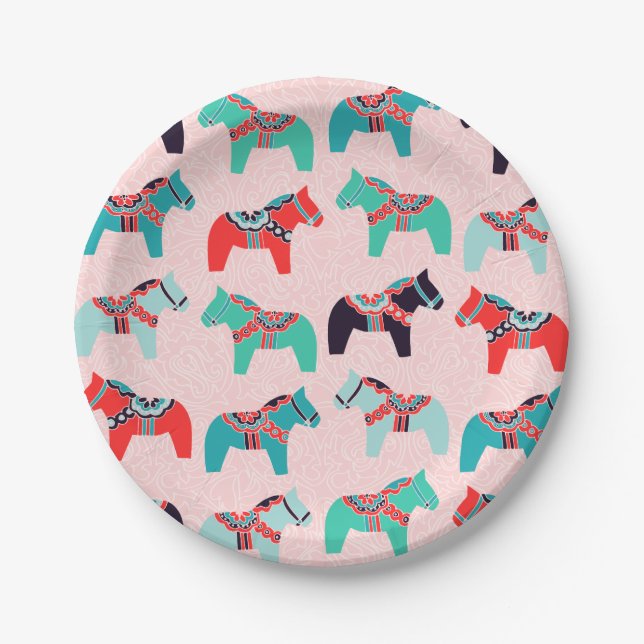 Dala Horses Paper Plates (Front)