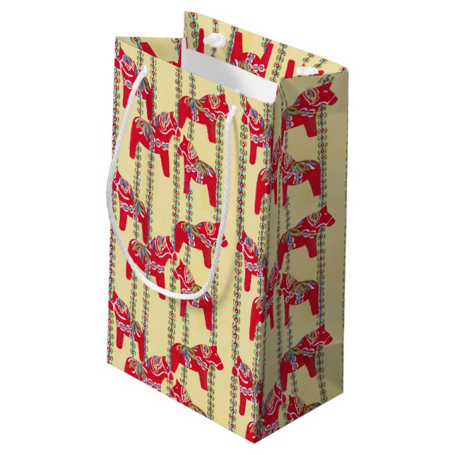 Dala Horses Small Gift Bag (Back Angled)