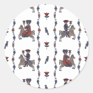 Dala W - Round Stickers for Stationery