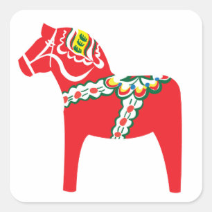 Dalahäst   Dala horse Square Sticker