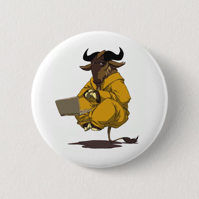 Dalai Gnu 6 Cm Round Badge (Front)