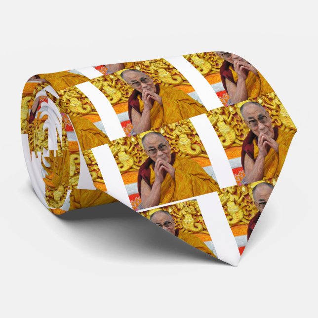 Dalai Lama Buddha Buddhist Buddhism Meditation Tie (Rolled)