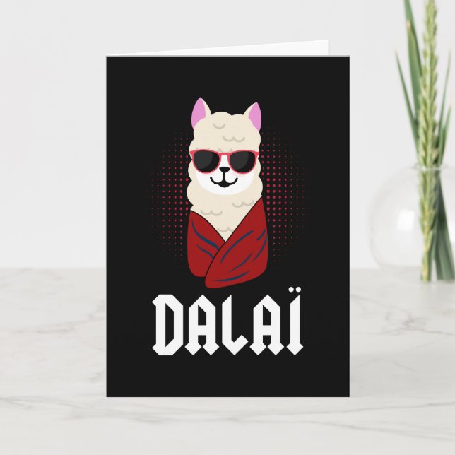 Dalai Lama Funny Alpaca Gift Llamaste Funny Cool Card (Front)