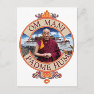 Dalai Lama Potala Palace Om Mani Padme Hum Postcard