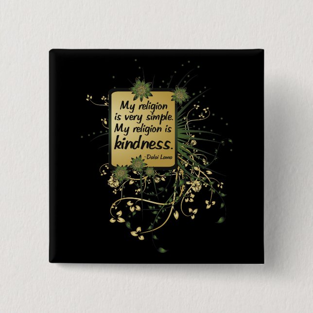 Dalai Lama Religion Quote 15 Cm Square Badge (Front)