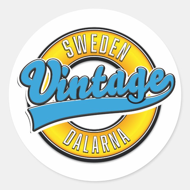 Dalarna Sweden vintage Classic Round Sticker (Front)