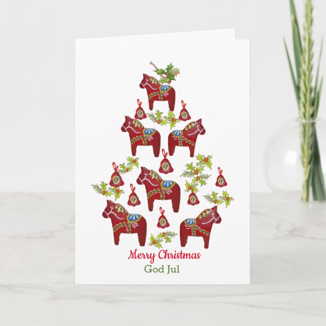 Dala's and Dogs Christmas Tree Card (Front)