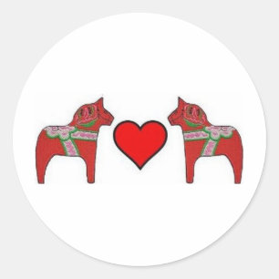 Dalas and Hearts Classic Round Sticker