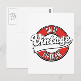 Dalat vietnam retro logo postcard