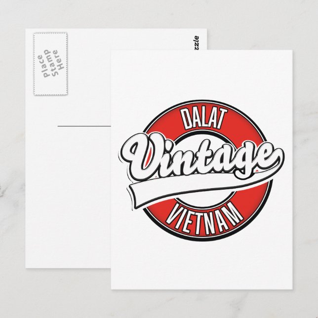 Dalat vietnam retro logo postcard (Front/Back)