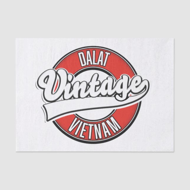 Dalat vietnam retro logo tissue paper (Front)