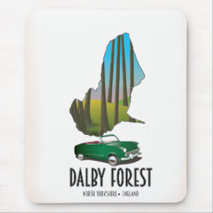 Dalby Forest North Yorkshire travel map Mouse Mat