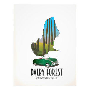 Dalby Forest North Yorkshire travel map Photo Print
