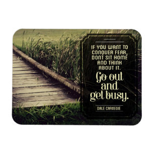 Dale Carnegie Inspirational Quote "Get busy" Flexi Magnet