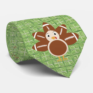 Dale Football Turkey Green Thanksgiving Tie