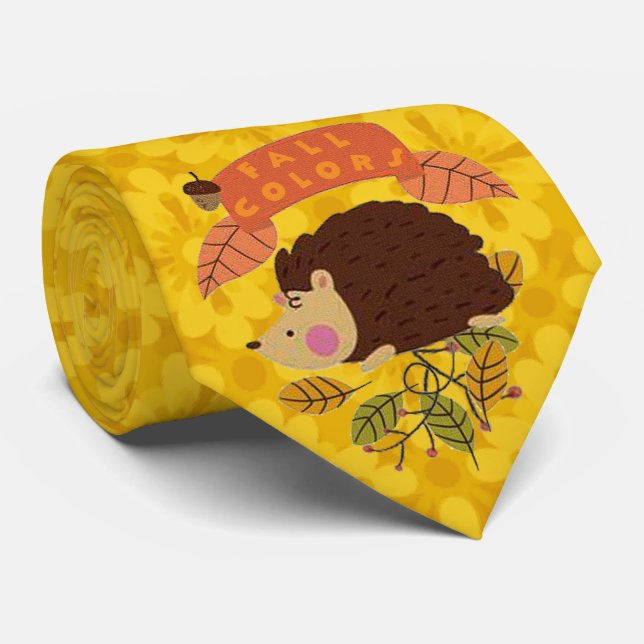 Dale Hedgehog Fall Colours Fall Tie (Rolled)