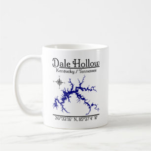 Dale Hollow Lake Kentucky Tennessee Nautical Map Coffee Mug