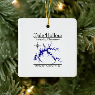Dale Hollow Lake KY TN Ceramic Square Ornament