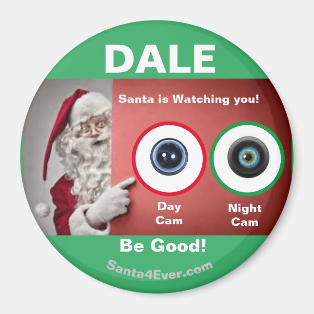 DALE Santa is Watching you! Day and Night Magnet (Front)