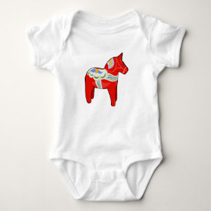 Dalecarlian horse baby bodysuit