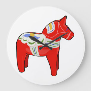 Dalecarlian horse large clock