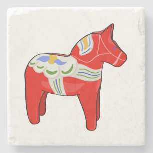 Dalecarlian horse stone coaster